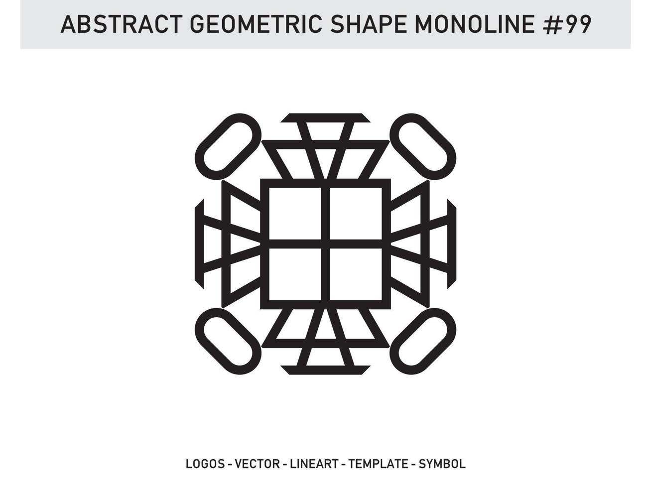 monoline abstrakt geometrisk lineart linje form gratis vektor design