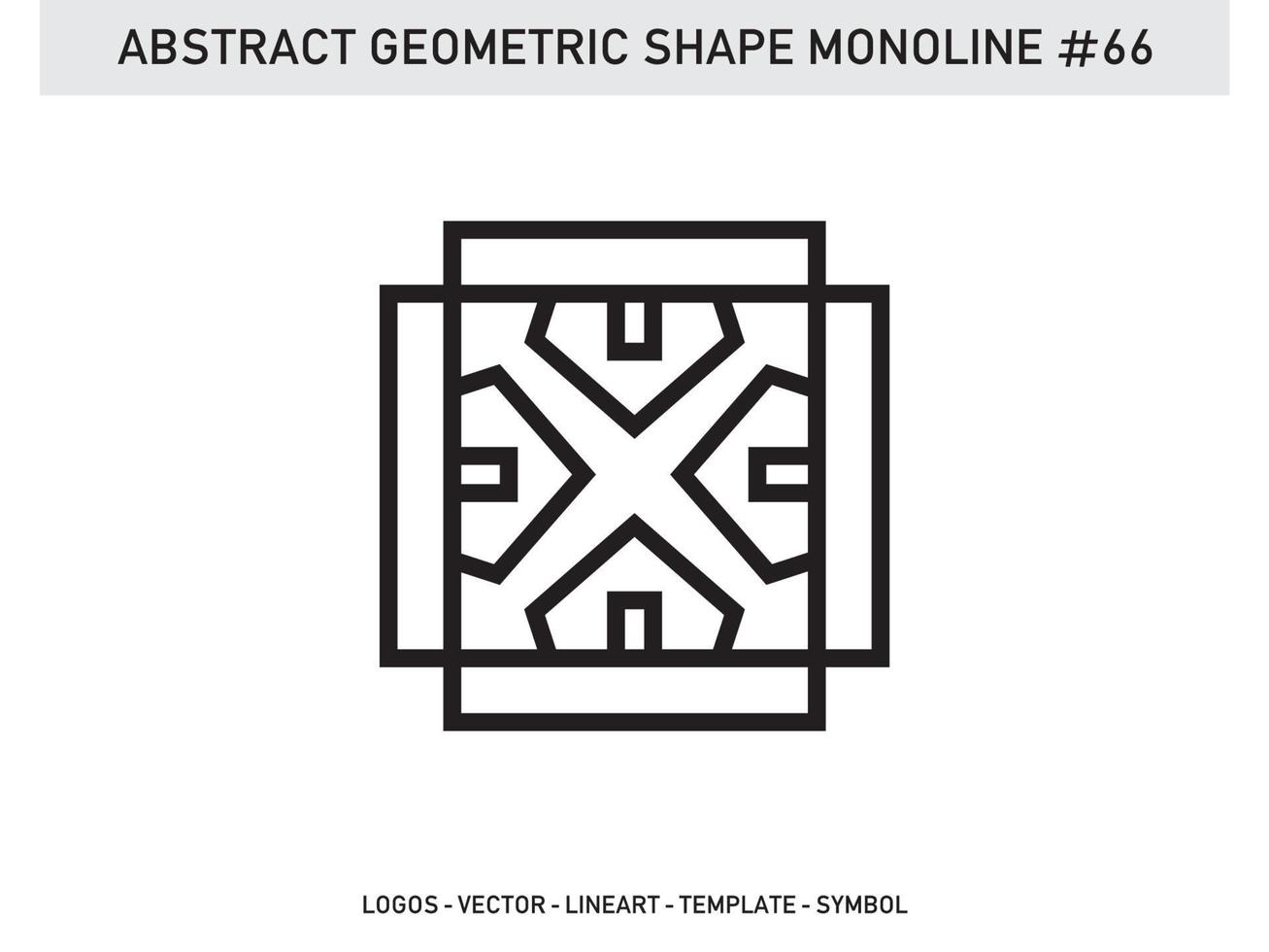 abstrakter geometrischer Monoline Lineart Linienform freier Vektor