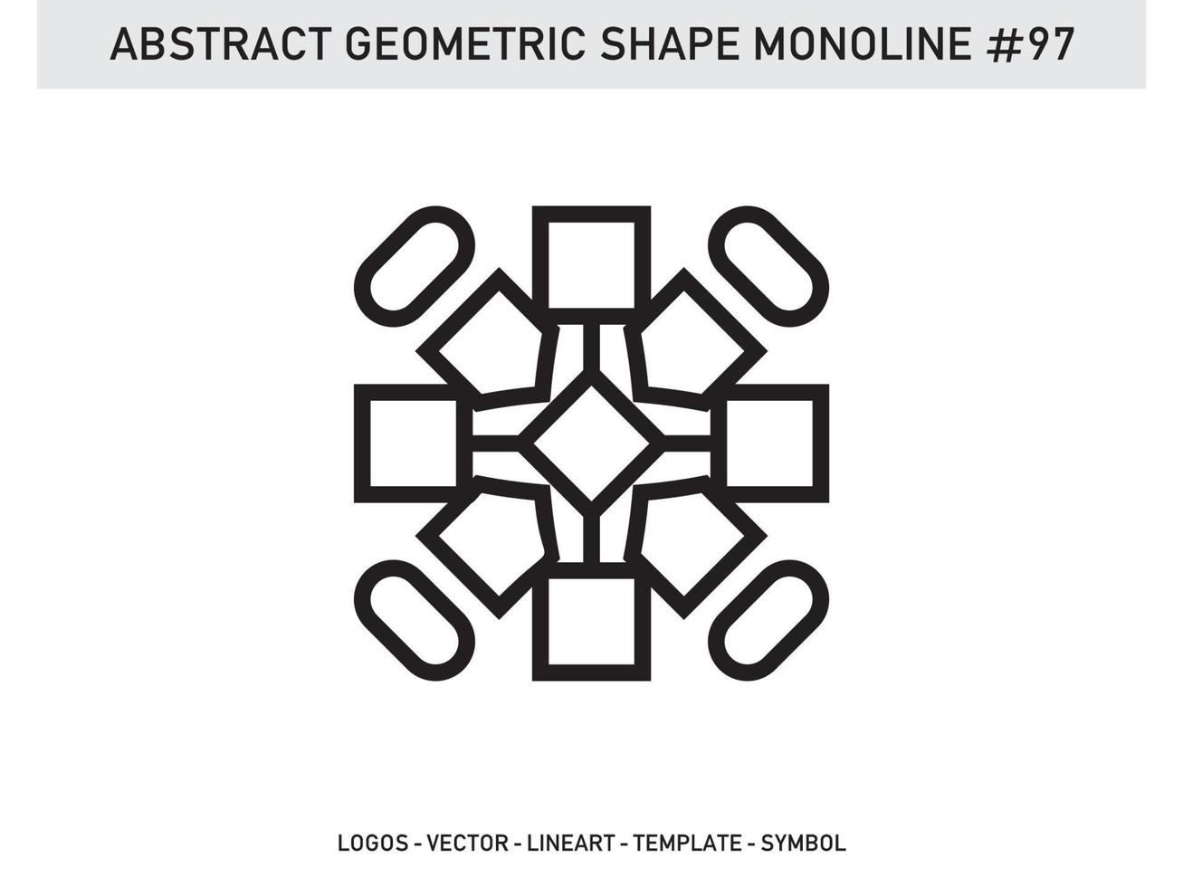 monoline abstrakte geometrische lineart Linienform freies Vektordesign vektor