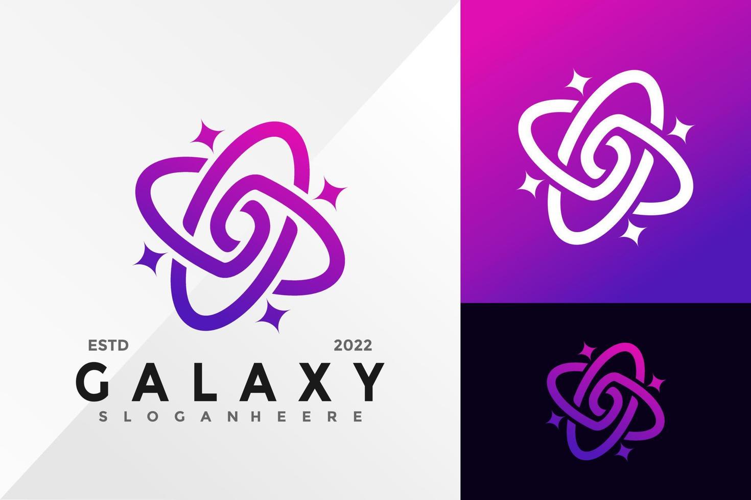 galax satellit logotyp design vektor illustration mall