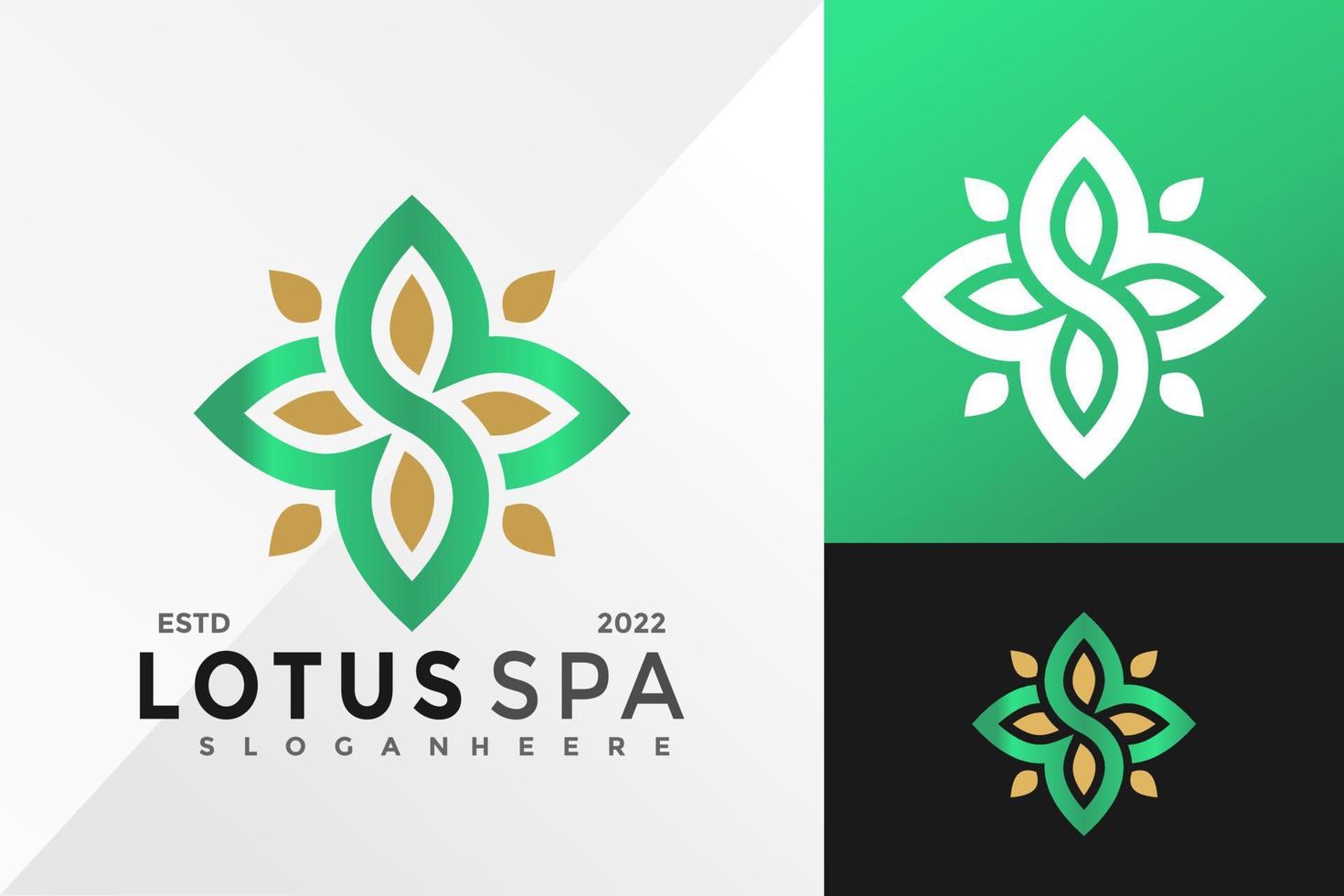 Beauty Lotus Spa-Logo-Design-Vektor-Illustration-Vorlage vektor