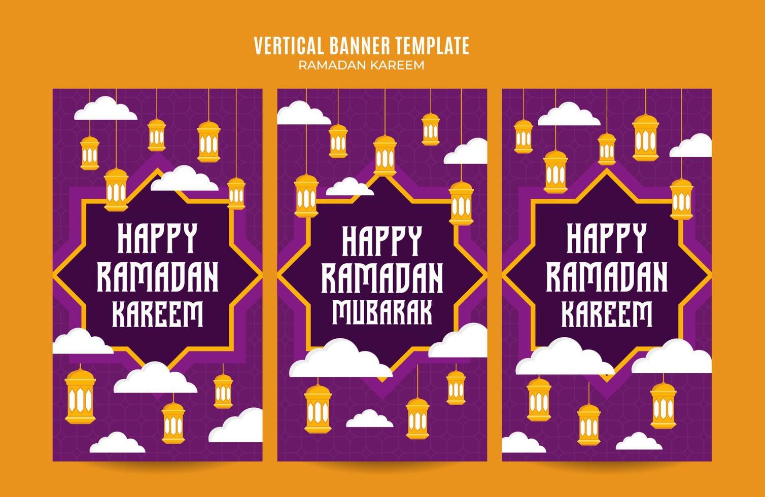 ramadan kareem vertikale webbannerfläche und hintergrund vektor