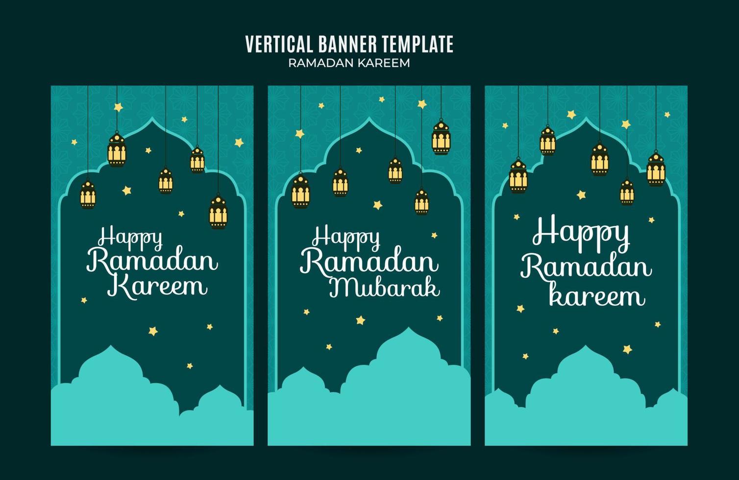 ramadan kareem vertikale webbannerfläche und hintergrund vektor