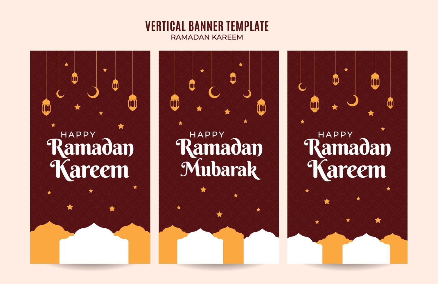 ramadan kareem vertikale webbannerfläche und hintergrund vektor