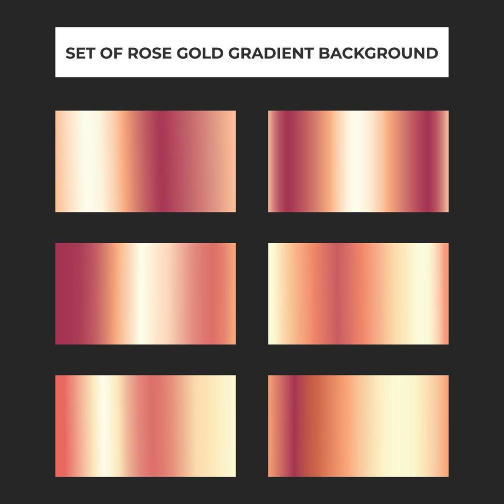 samling av rosa guld gradient bakgrund. vektor