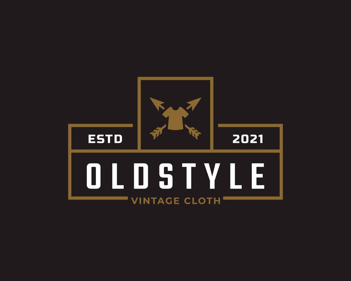 klassisk vintage retro etikett märke för kläder kläder gammal stil logotyp emblem designmall element vektor