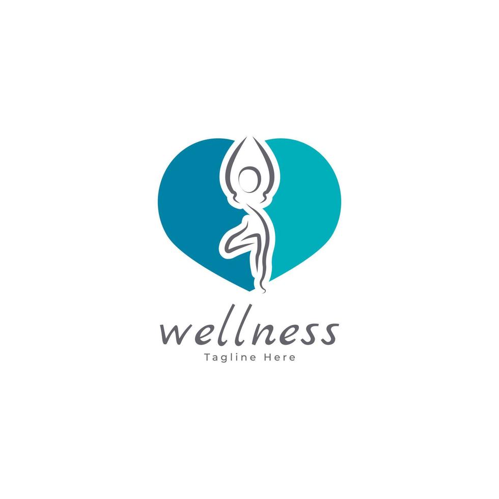 kärlek till fitness och wellness vektor logotyp designmallelement