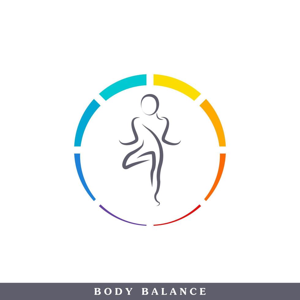 Körperbalance von Fitness- und Wellness-Vektor-Logo-Design-Vorlagenelement vektor