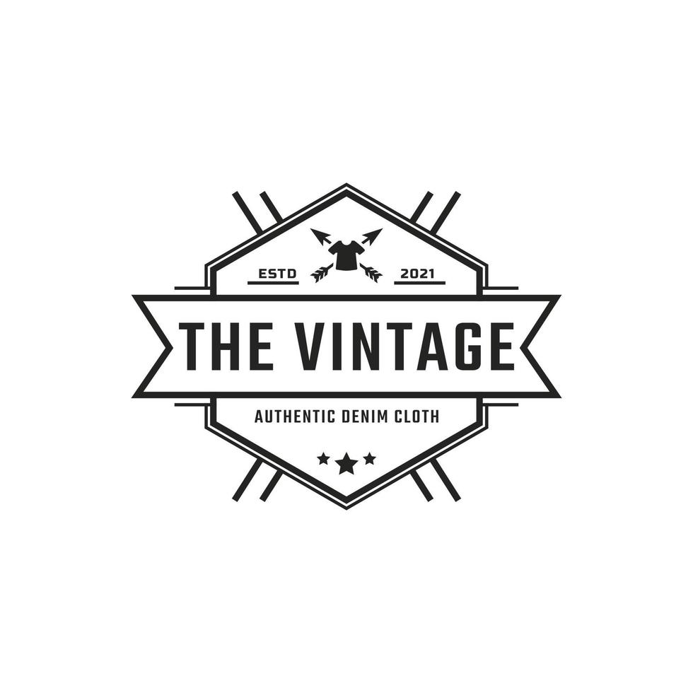 klassisk vintage retro etikett märke för kläder kläder logotyp emblem designmall element vektor