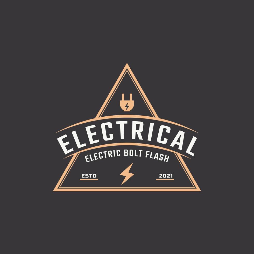 hipster vintage retro rustikales etikettenabzeichen für inspiration für das logo-design des elektrischen bolzenblitzsturmstempels vektor