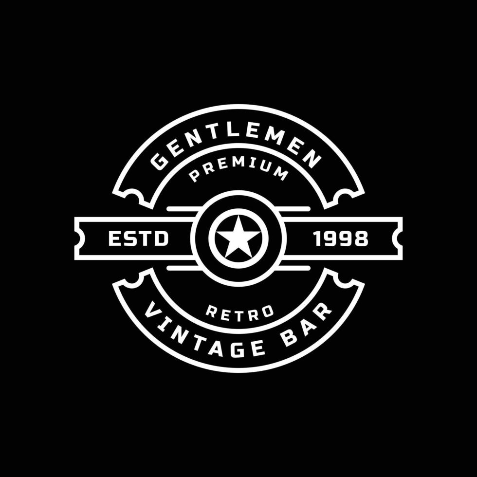 Vintage-Retro-Abzeichen für Gentleman-Stoffbekleidungs-Logo-Design-Symbol vektor