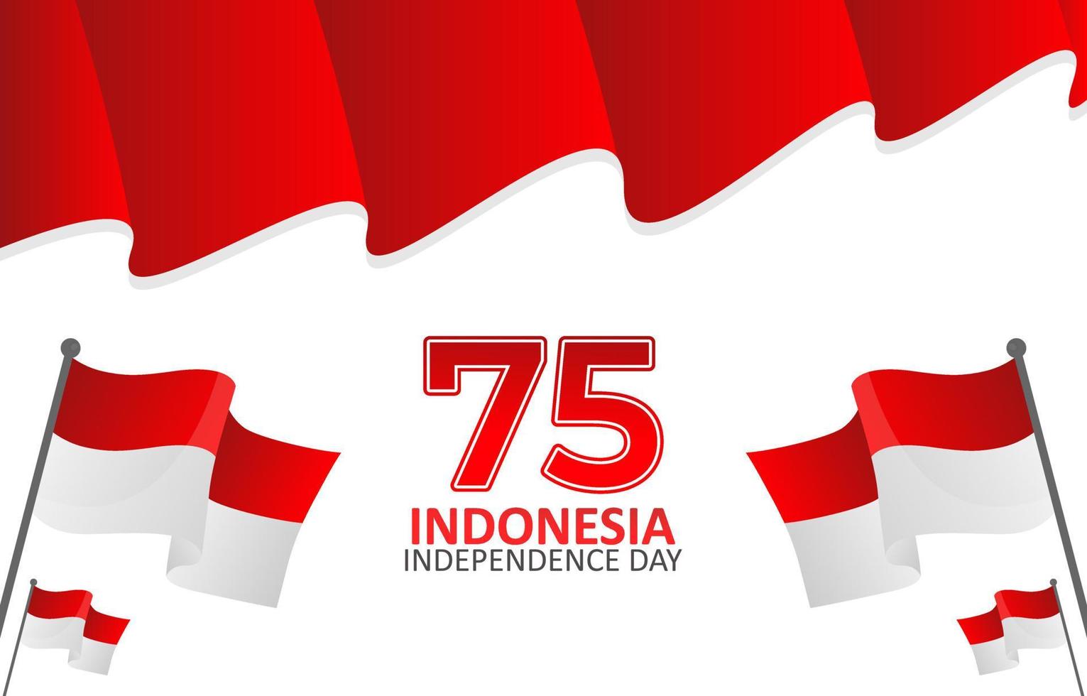 Illustrationsvektorgrafik von Grußkarten und Postern zum 75. indonesischen Unabhängigkeitstag, Design passend für den indonesischen Unabhängigkeitstag vektor