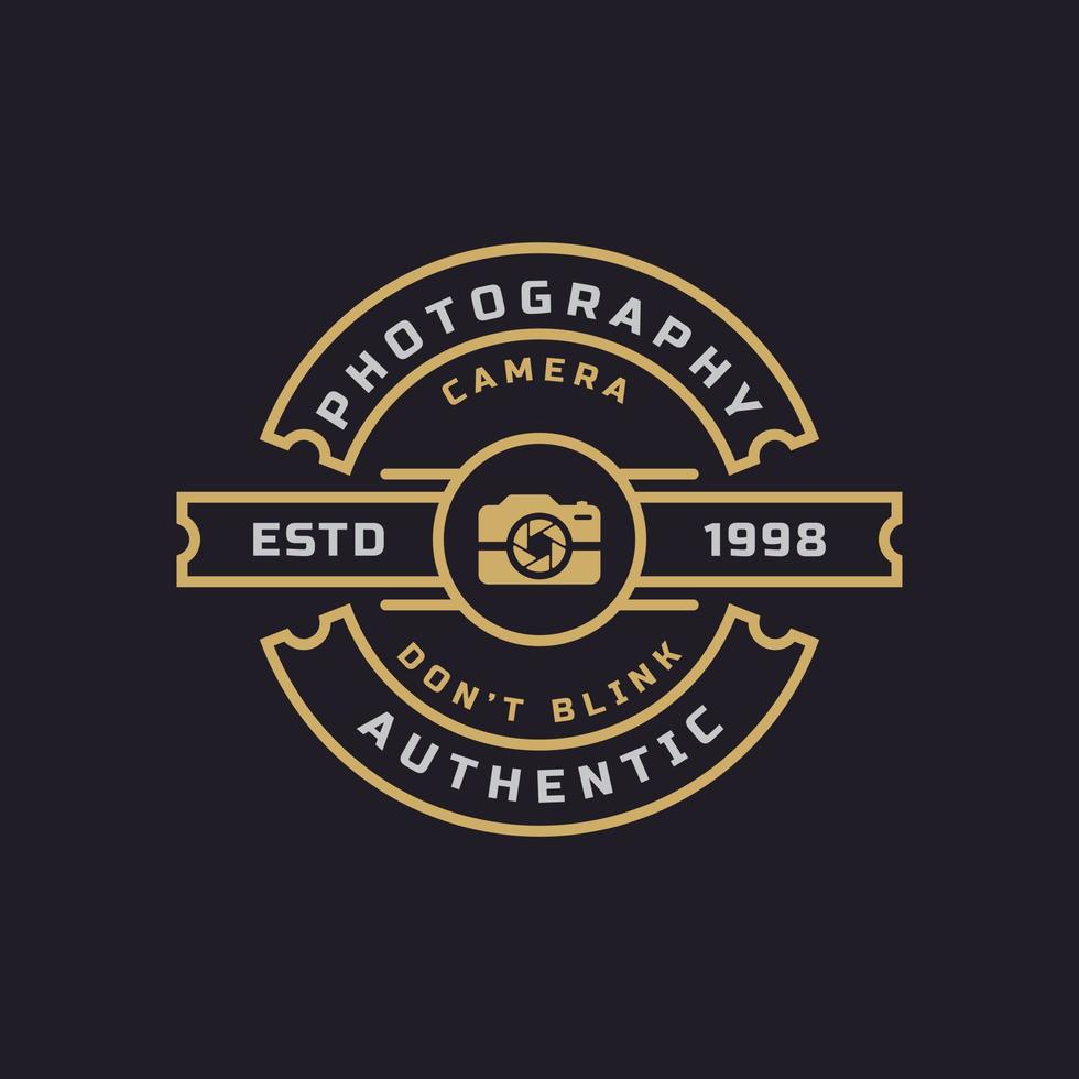 vintage retro märke för fotografi logotyp med kamera logotyp emblem designsymbol vektor