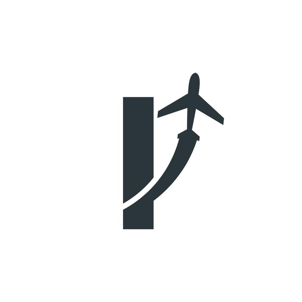 initial bokstav jag reser med flygplan flyg logotyp designmall element vektor