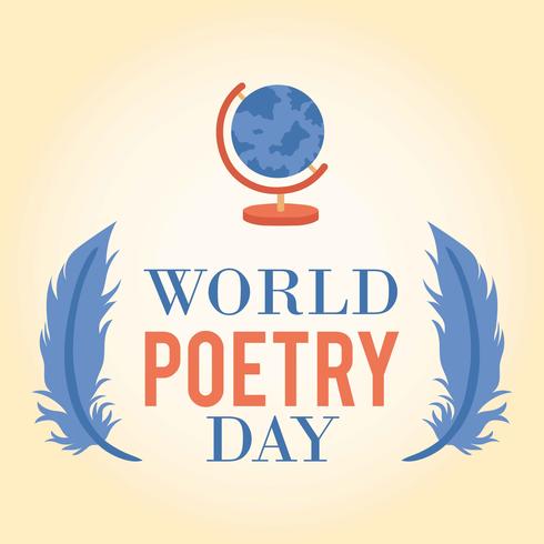 World Poetry Day Logo Ikon Bakgrund - Vektor illustration