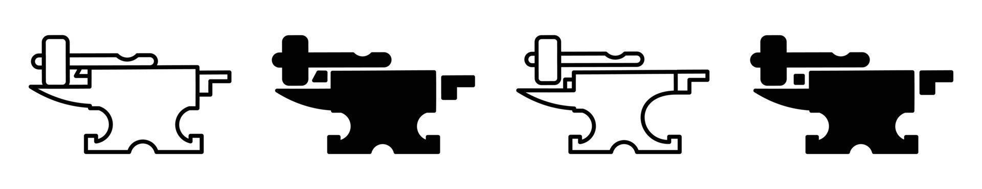 Schmied. Schmiede. Amboss- und Hammer-Logo-Design-Vorlage, einfaches Amboss-Design für Vektor-Icon-Illustration. Schmied, Schmiede-Logo-Vektor. vektor