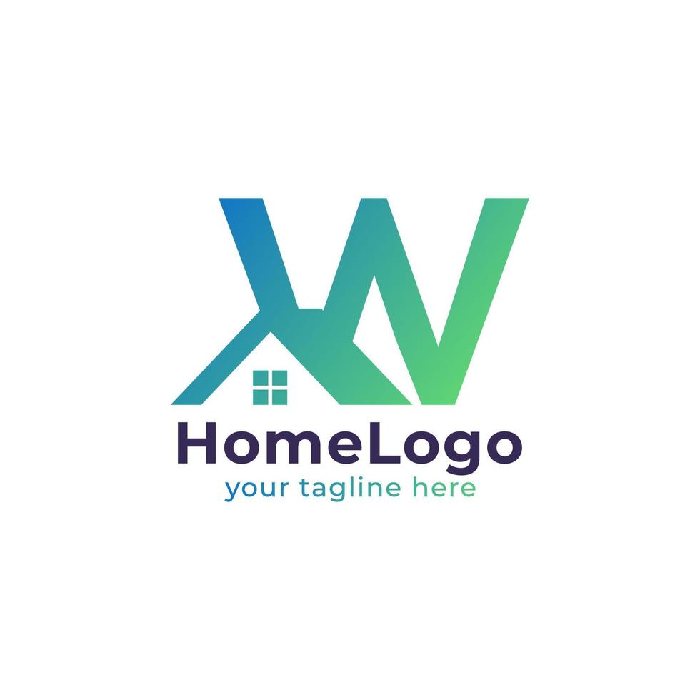 immobilien w brief logo design. verwendbar für bauarchitektur gebäudelogo. flaches Vektor-Logo-Design-Ideen-Vorlagenelement. eps10-Vektor vektor