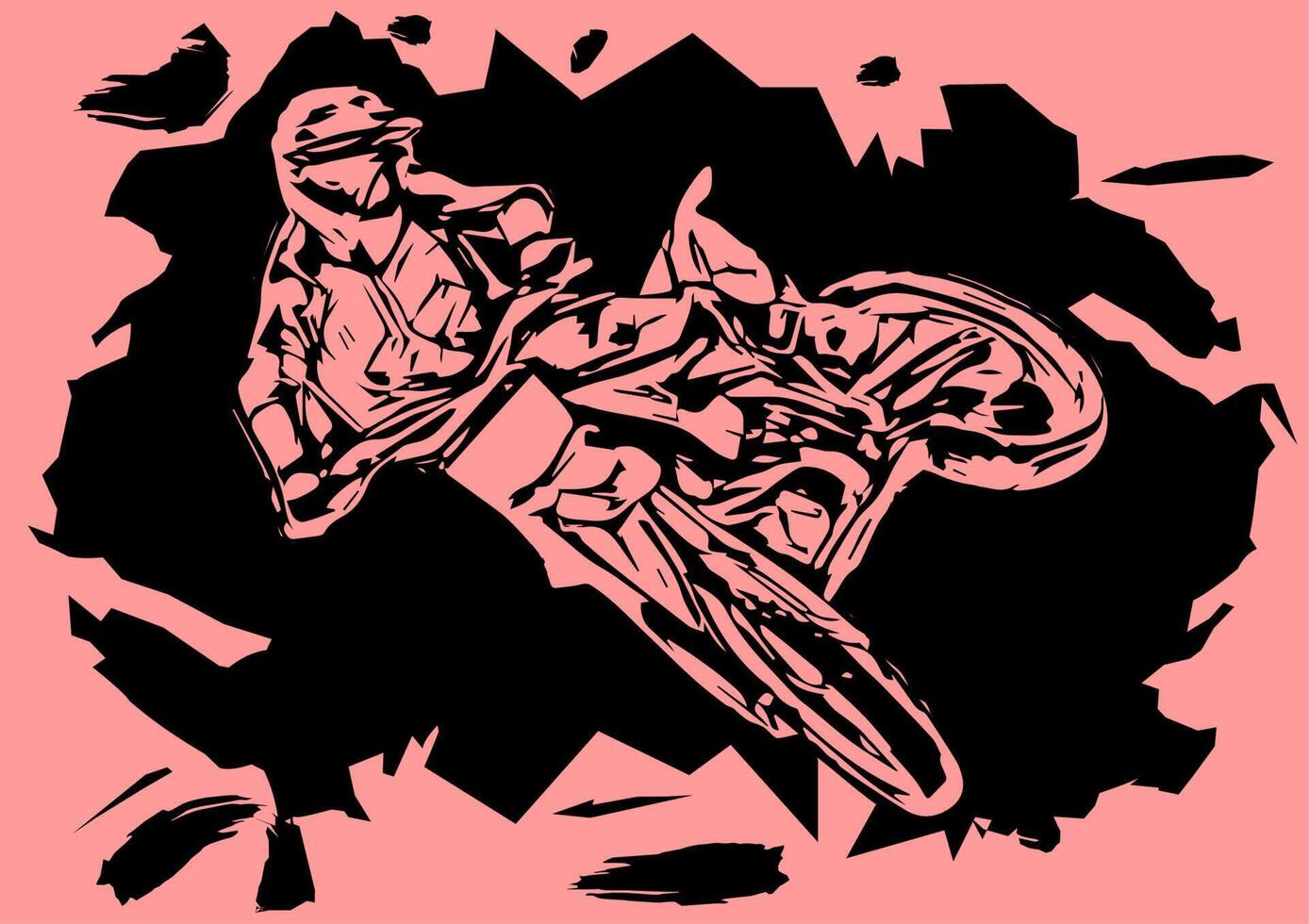 Motocross-Sprung-Silhouette-Vektor vektor
