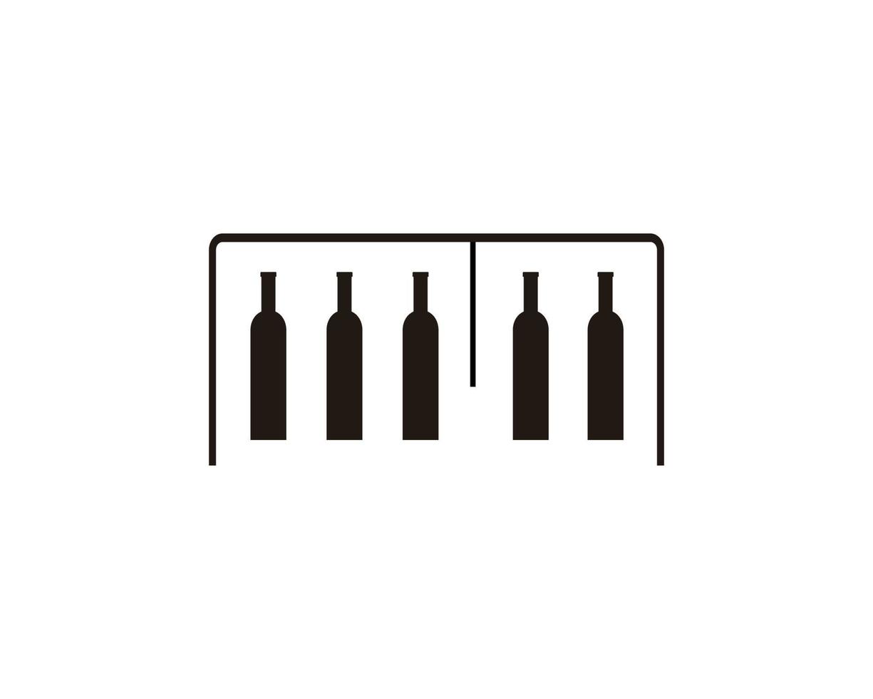 Logo-Vorlagendesign für Wein- und Klaviertasten. Symbolabbildung. vektor