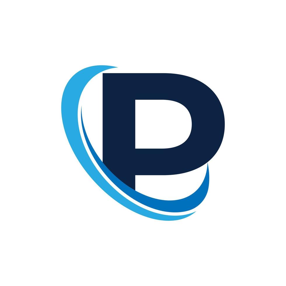 första bokstaven p tech logotyp designmall element. eps10 vektor