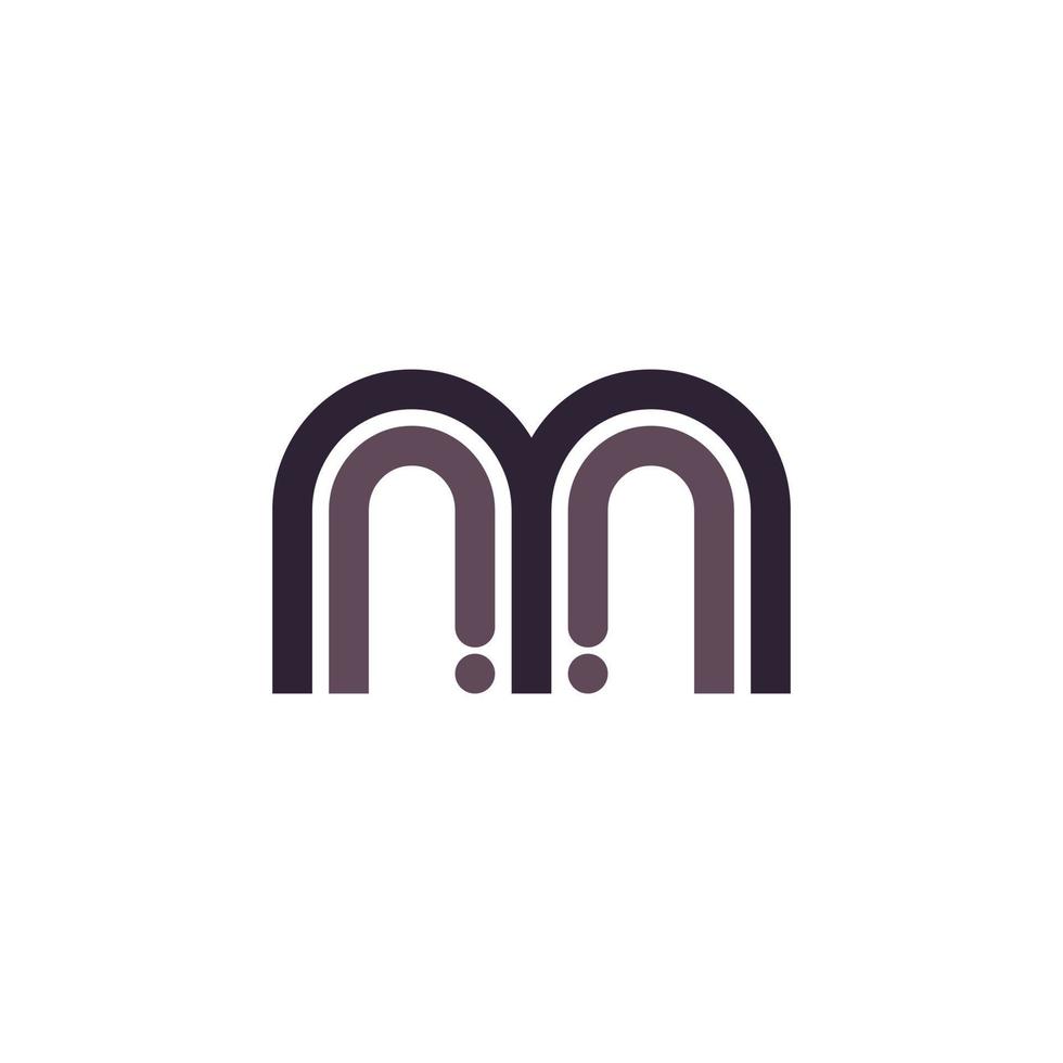 anfangsbuchstabe m logo mehrzeiliger stil mit punktsymbol symbol vektor design inspiration