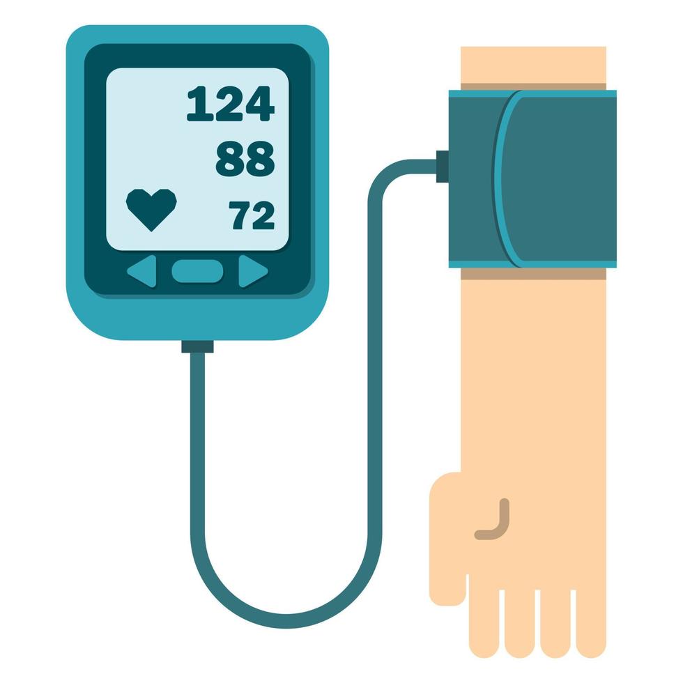 Blutdruck messen. Blutdruckmessgerät. vektor