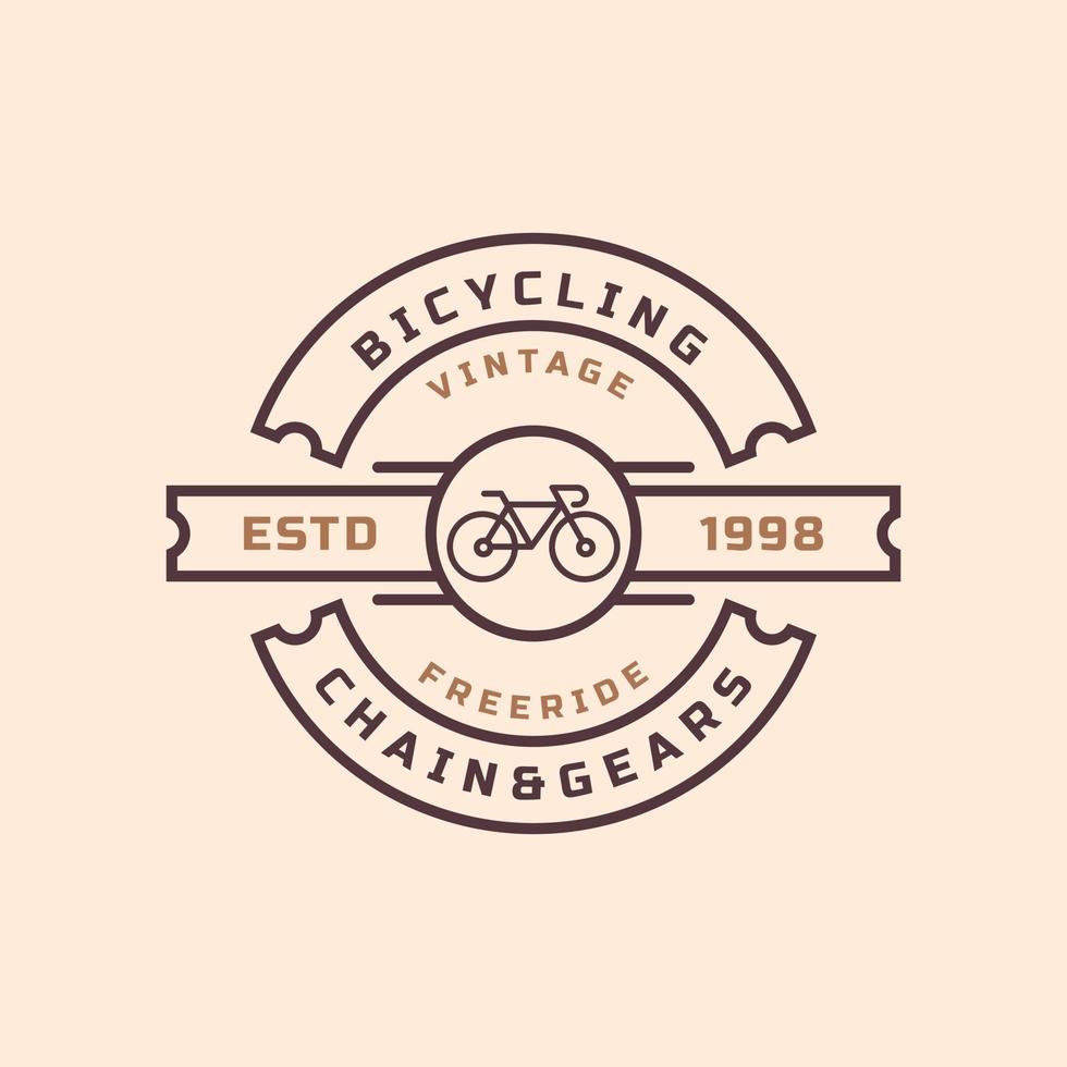 Vintage Retro-Abzeichen für Fahrradreparatur und Dienstleistungen Shop-Logo-Emblem-Design-Symbol vektor