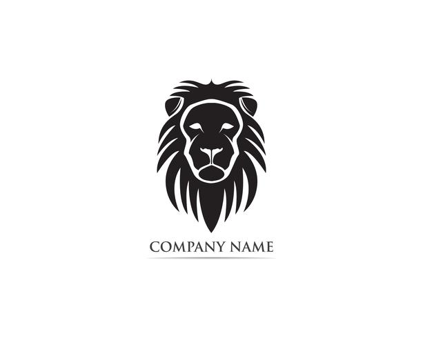 Lion Head Mascot-logotyp och symbolvektor vektor