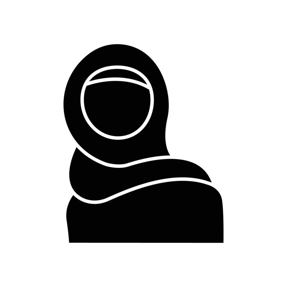 muslimska kvinnor ikon. glyfstil. silhuett. lämplig för islamisk religion symbol. enkel design redigerbar. design mall vektor