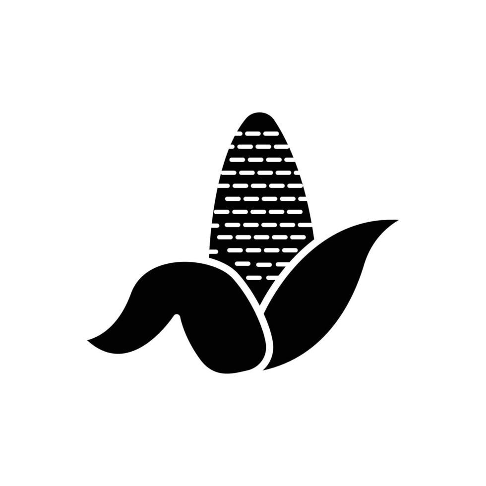 majs ikon. glyfstil. silhuett. lämplig för grönsaker symbol. enkel design redigerbar. design mall vektor