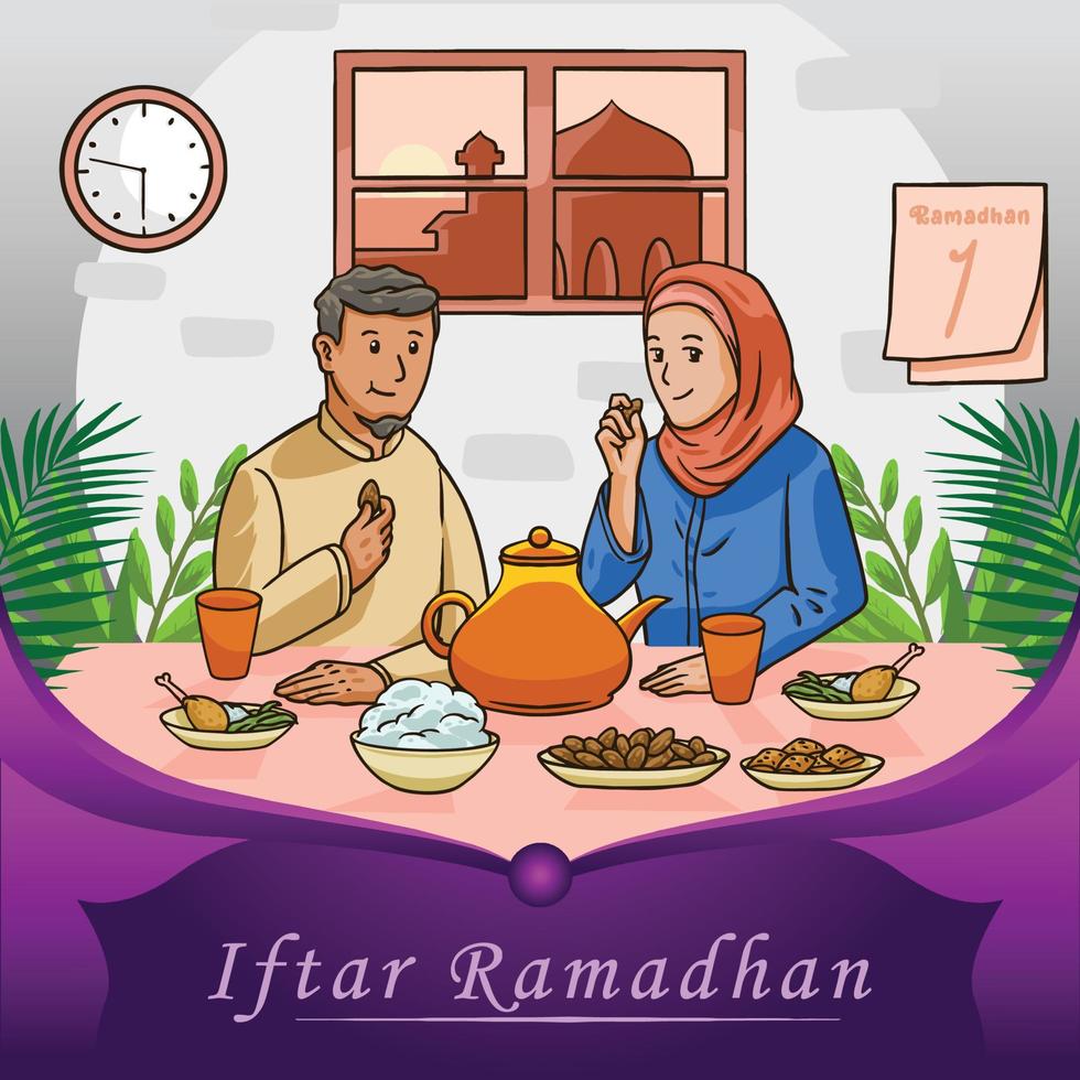 Iftar-Ramadan-Konzept vektor