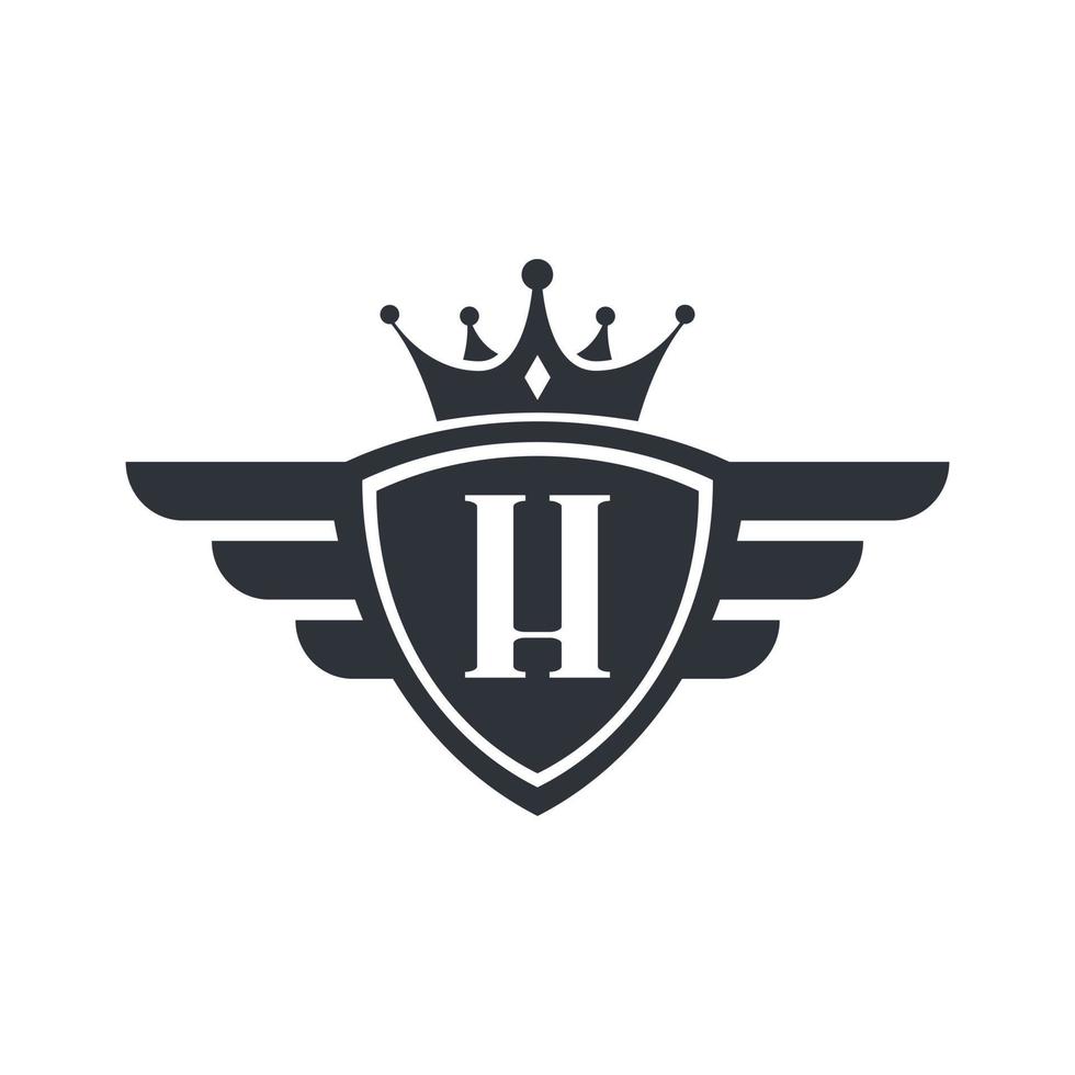 bokstaven h kunglig sport seger emblem logotyp design inspiration vektor