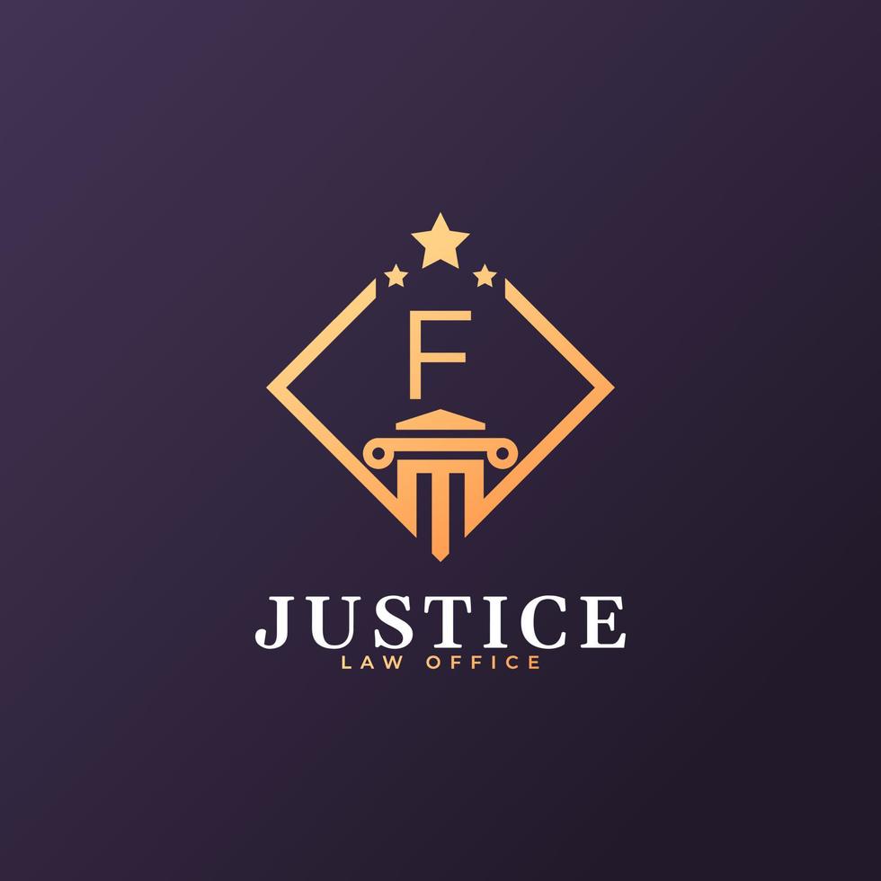 Anwaltskanzlei Buchstabe f Logo Design Template Element vektor