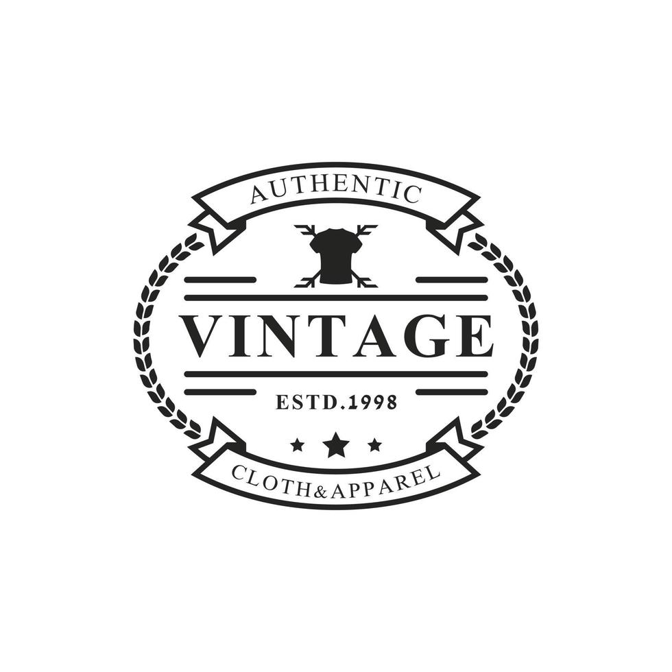 vintage retro märke för kläder kläder logotyp emblem design inspiration vektor