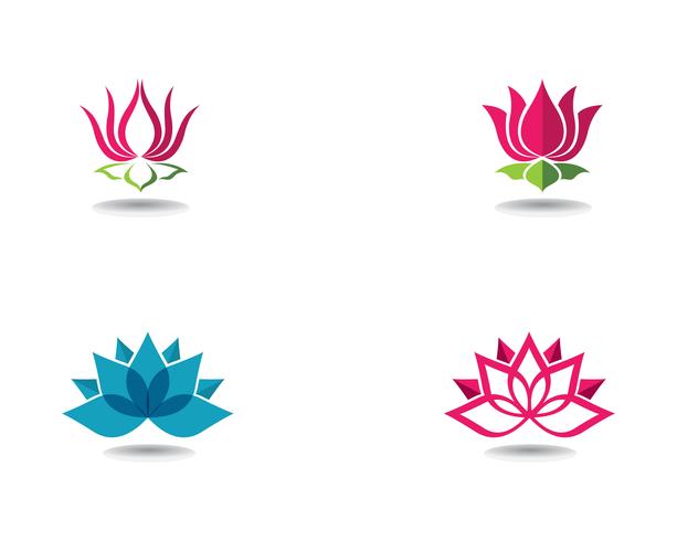 Schönheits-Vektor-Lotus-Blumen entwerfen Logo Schablonenikonen vektor