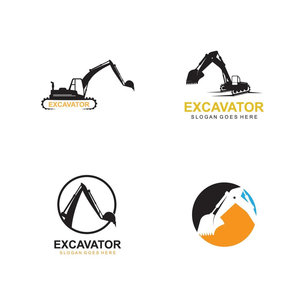 grävmaskin logotyp illustration vektor