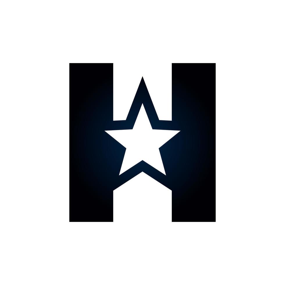bokstaven h stjärnlogotyp. användbar för vinnare, pris och premiumlogotyper. vektor