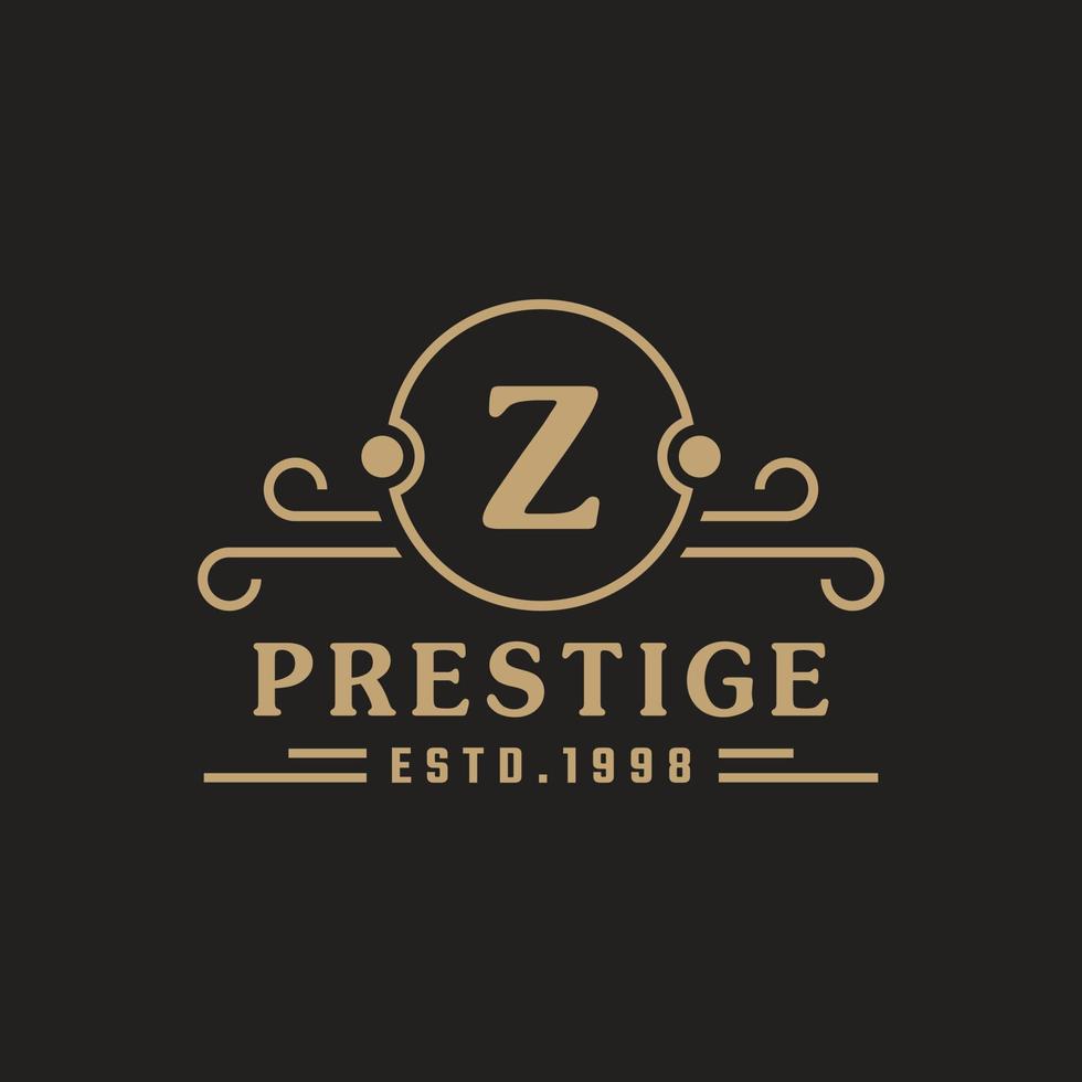 buchstabe z luxuslogo blüht kalligrafisch elegante ornamentlinien. Geschäftszeichen, Identität für Restaurant, Lizenzgebühren, Boutique, Café, Hotel, Heraldik, Schmuck und Mode-Logo-Design-Vorlage vektor