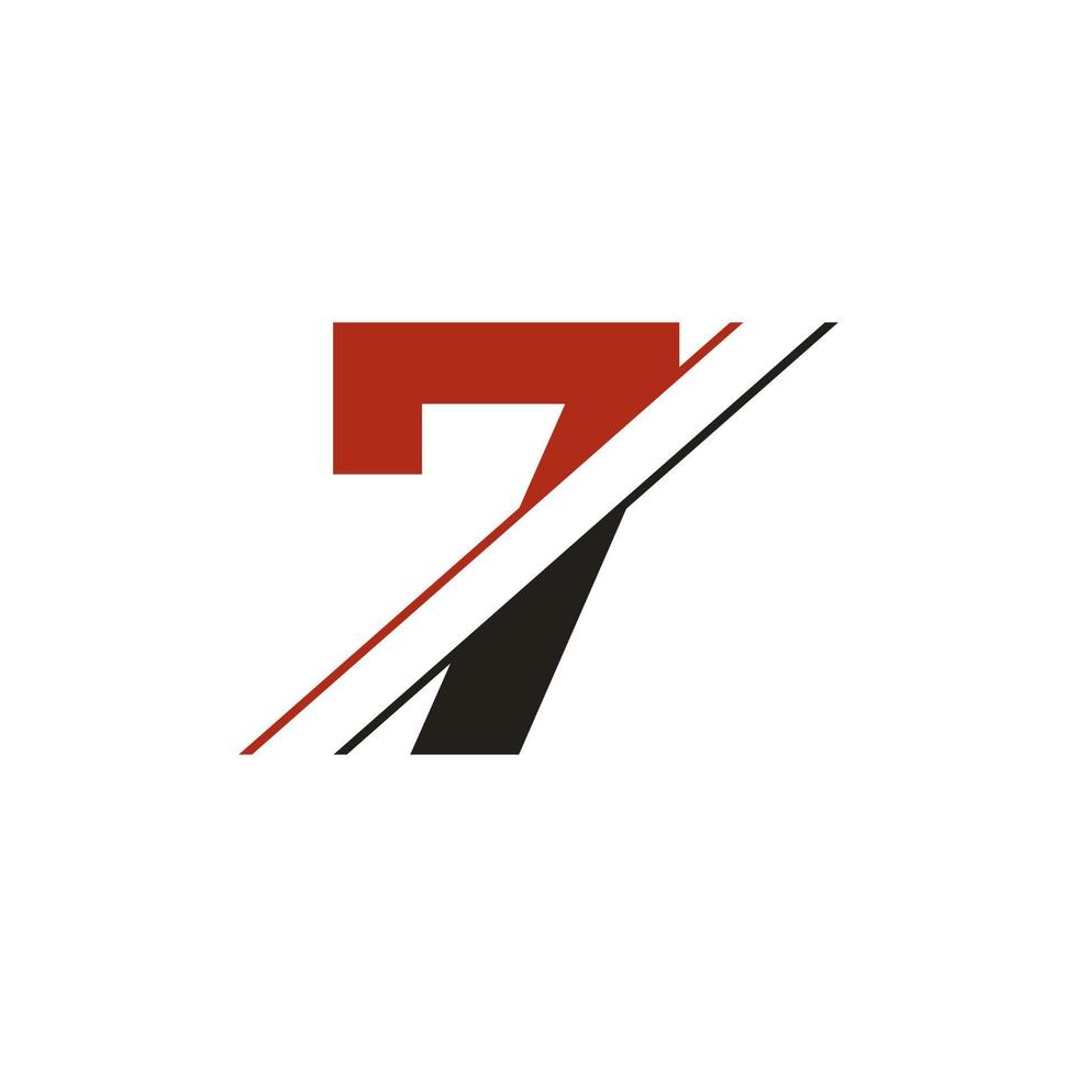 Nummer 7 Logo oder Icon Design Vector Illustration