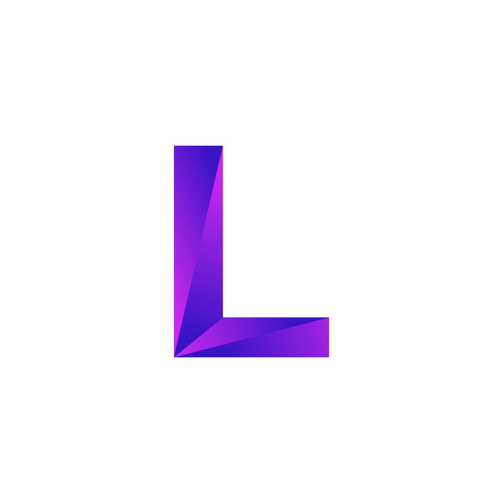 Anfangsbuchstabe l Low-Poly-Overlay-Logo-Designvorlage. Vektor eps 10