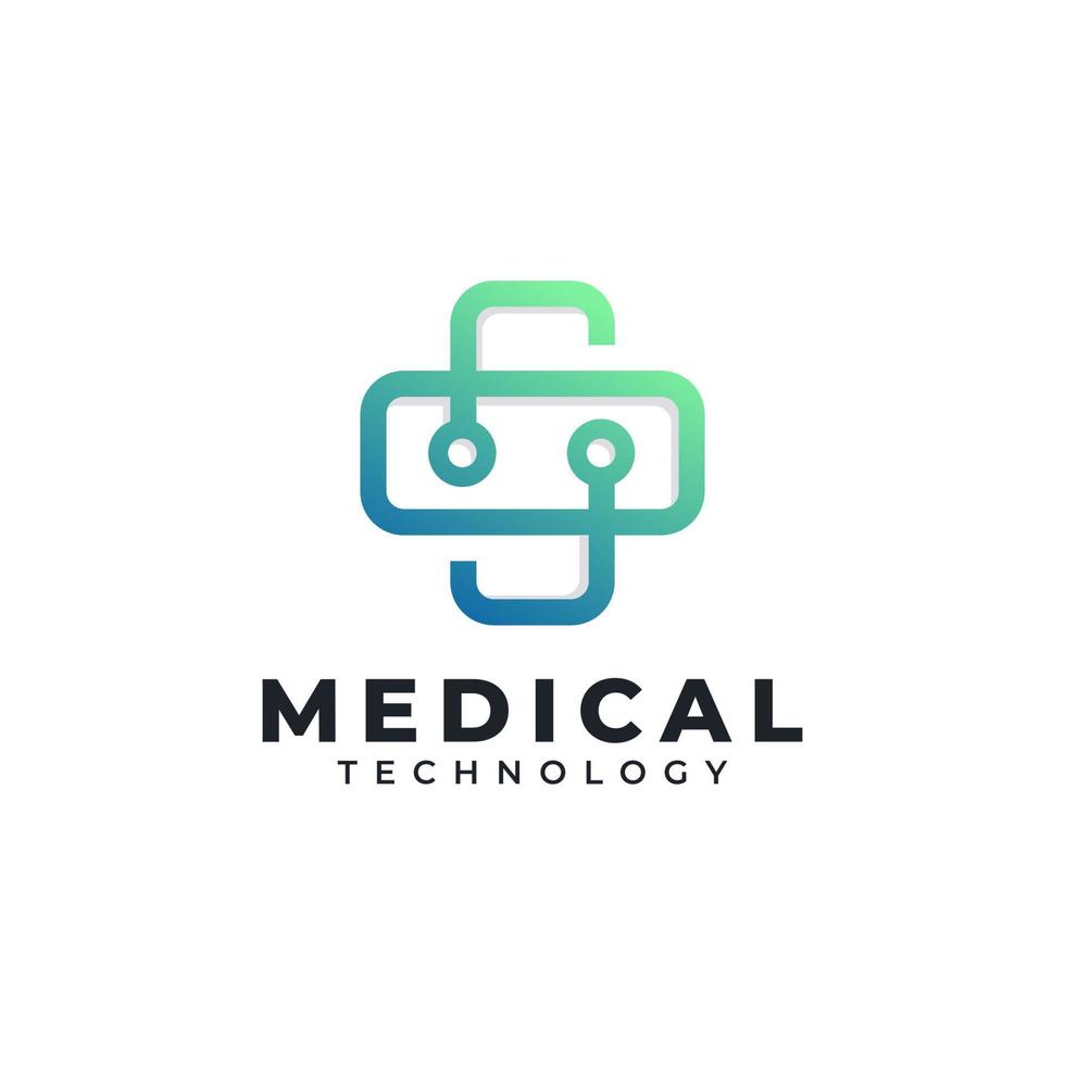 medicinsk tech logotyp designmall element. vektor