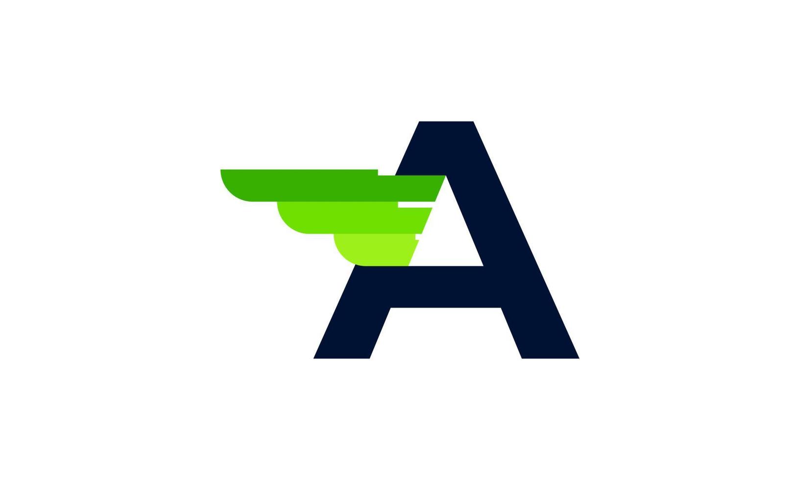 abstrakt initial bokstav en vinge och remsa monogram logotyp. användbar för företags- och varumärkeslogotyper. vektor