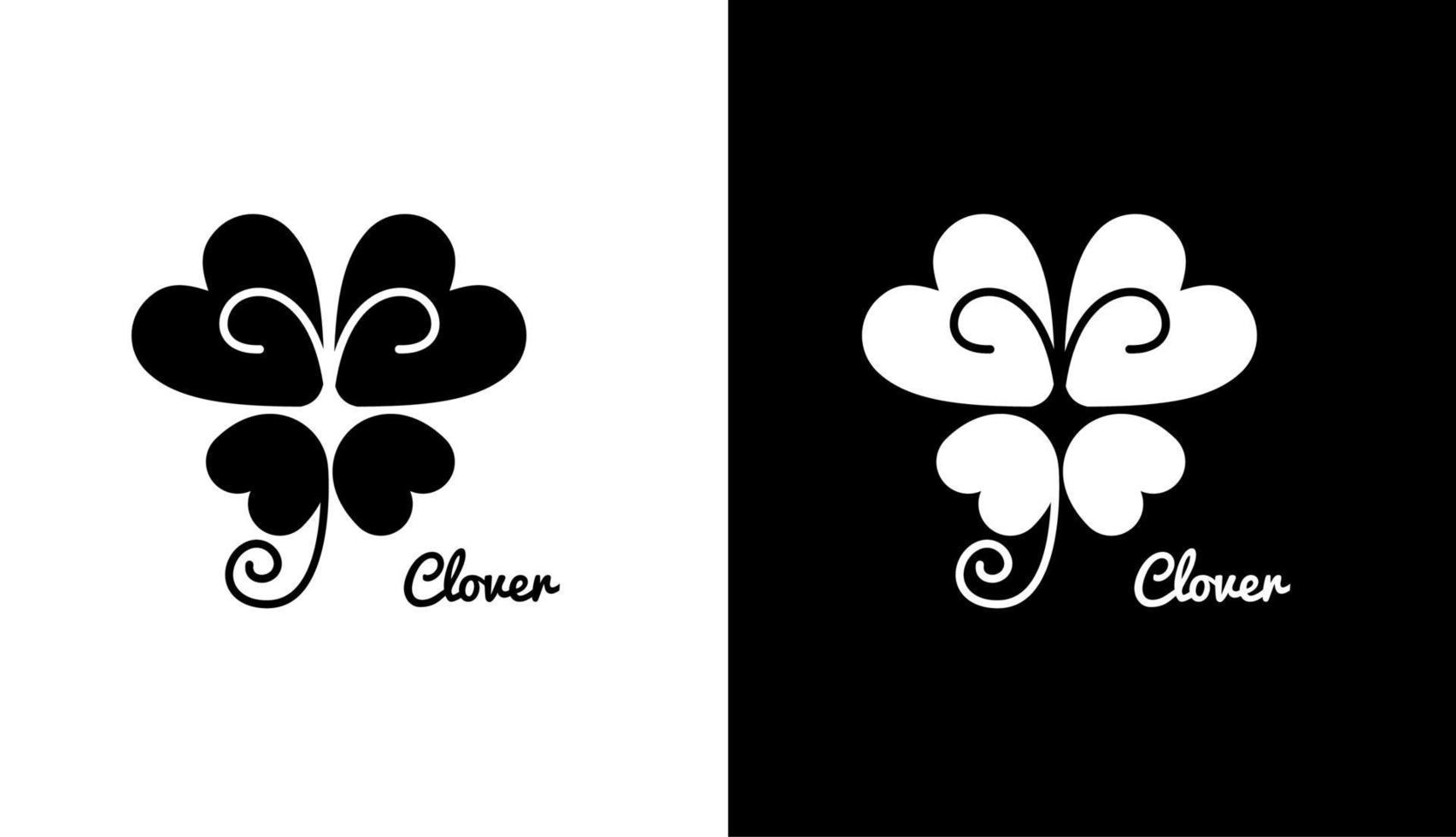 Kleeblatt-Silhouette, minimalistisches Blatt-Logo-Design für Mode- und Gesundheitsmarken vektor