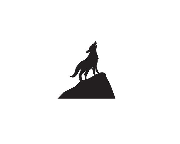 Wolf natt svart logotyp och symbol vektor