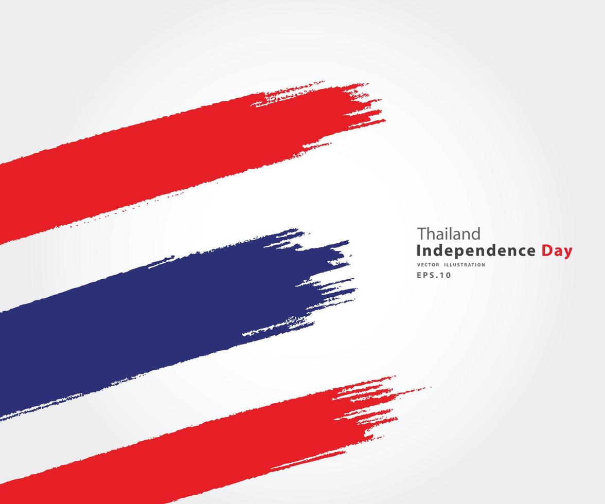 Flagge von Thailand. Flagge im Grunge-Stil. Unabhängigkeit thailändischen Tag. Vektor-EPS-Illustration. vektor