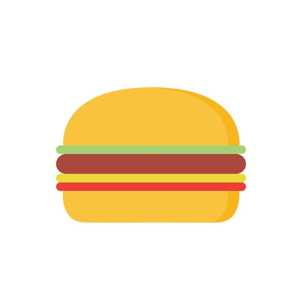 burger platt design vektorillustration isolerad på vit bakgrund. hamburgare i minimalistisk stil. platt design vektor