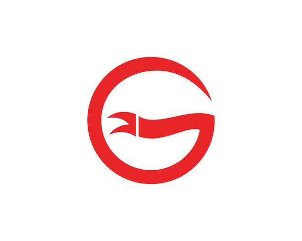 G-Logo-Bandfahnenebene lokalisierten weißen Hintergrund vektor