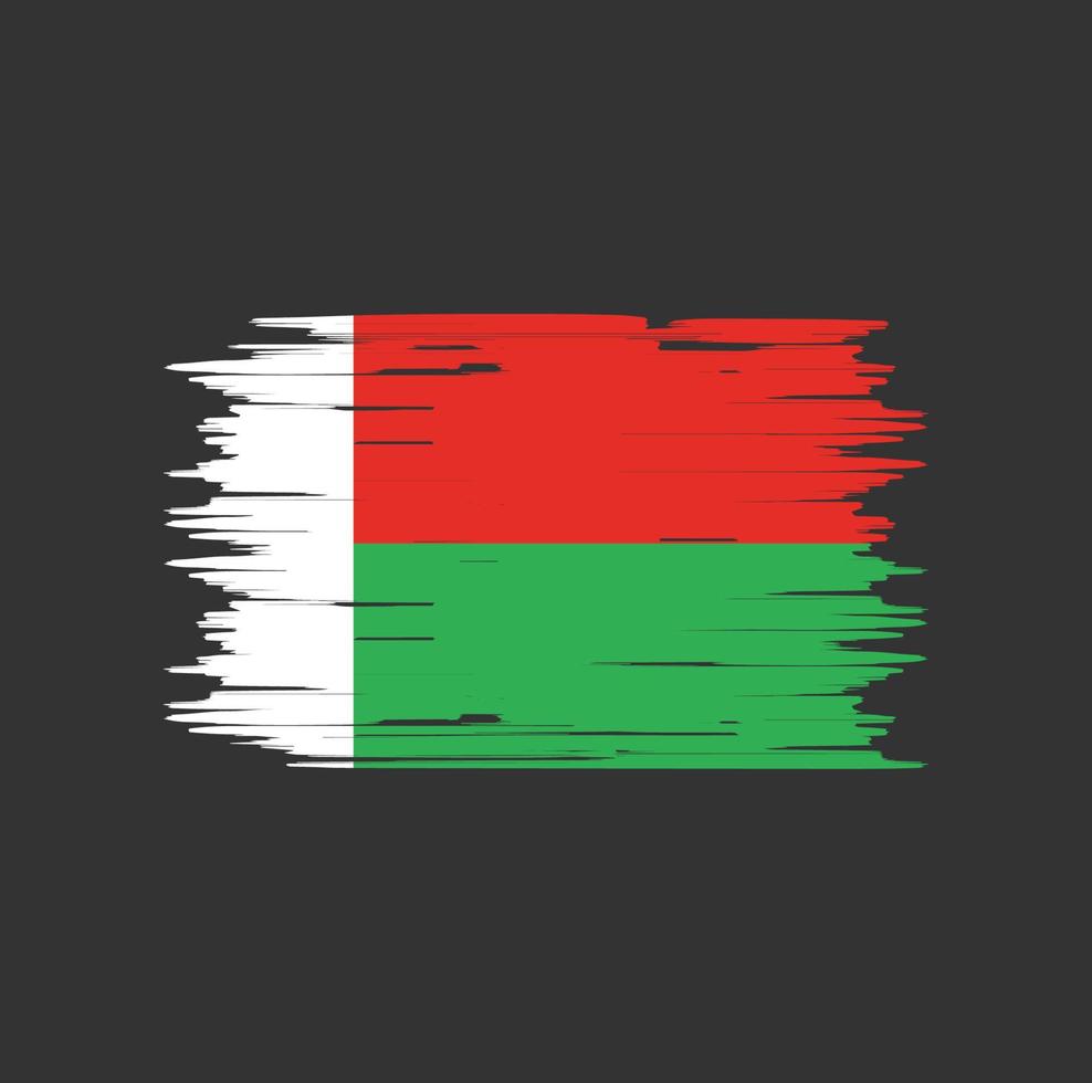 Madagaskar-Flagge-Pinsel. Nationalflagge vektor