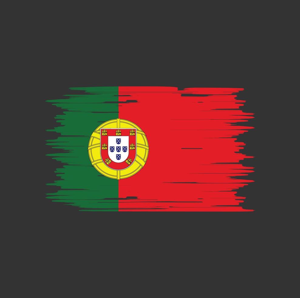 portugal flagga borste. National flagga vektor