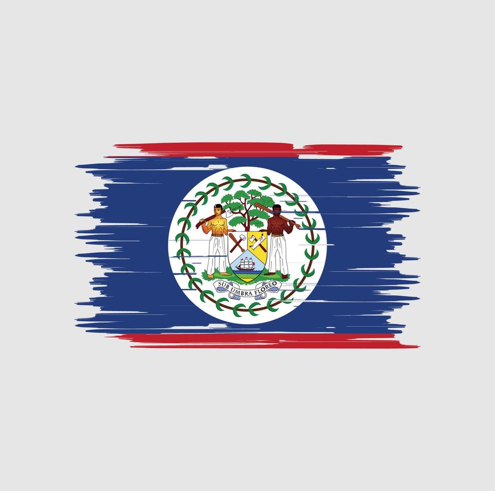 Bürste der Belize-Flagge. Nationalflagge vektor